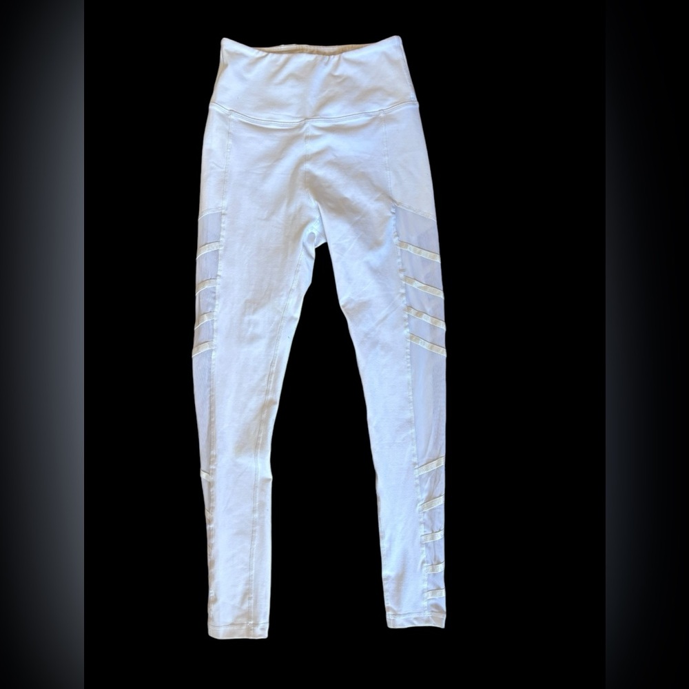 BUFFBUNNY Mesh High Waisted White Leggings Women’s Size S - Picture 11 of 12